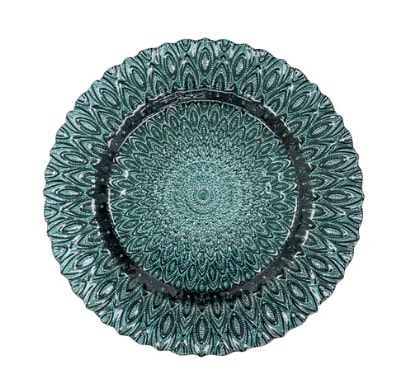 Glass Peacock Charger