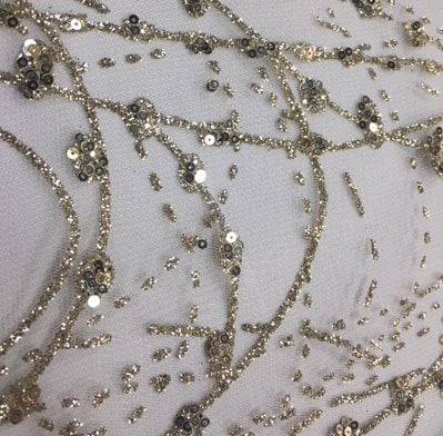 Champagne Chandelier champagne linen and overlay fabric