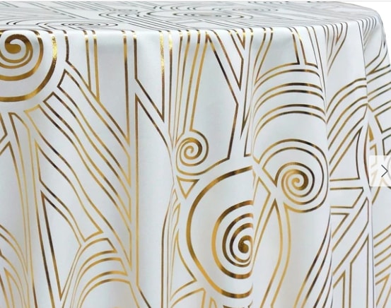 Luxor White Gold gold linen and overlay fabric