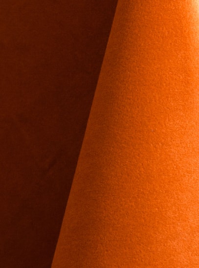 Rust Velvet orange linen and overlay fabric
