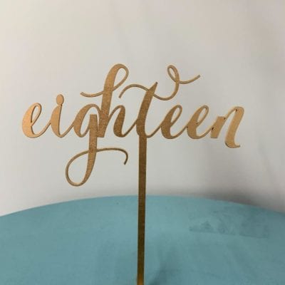 Gold Script Table Number